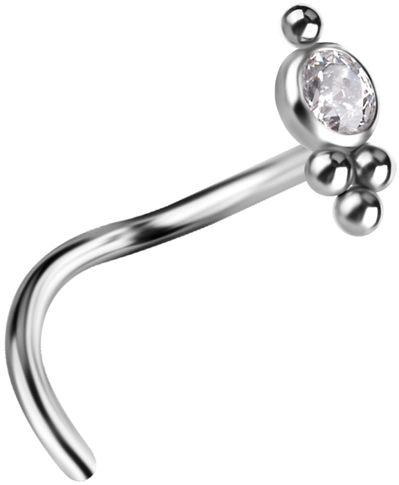 TT PREMIUM JEWEL NOSE STUDS, 0,8mm mod. 07 -WH