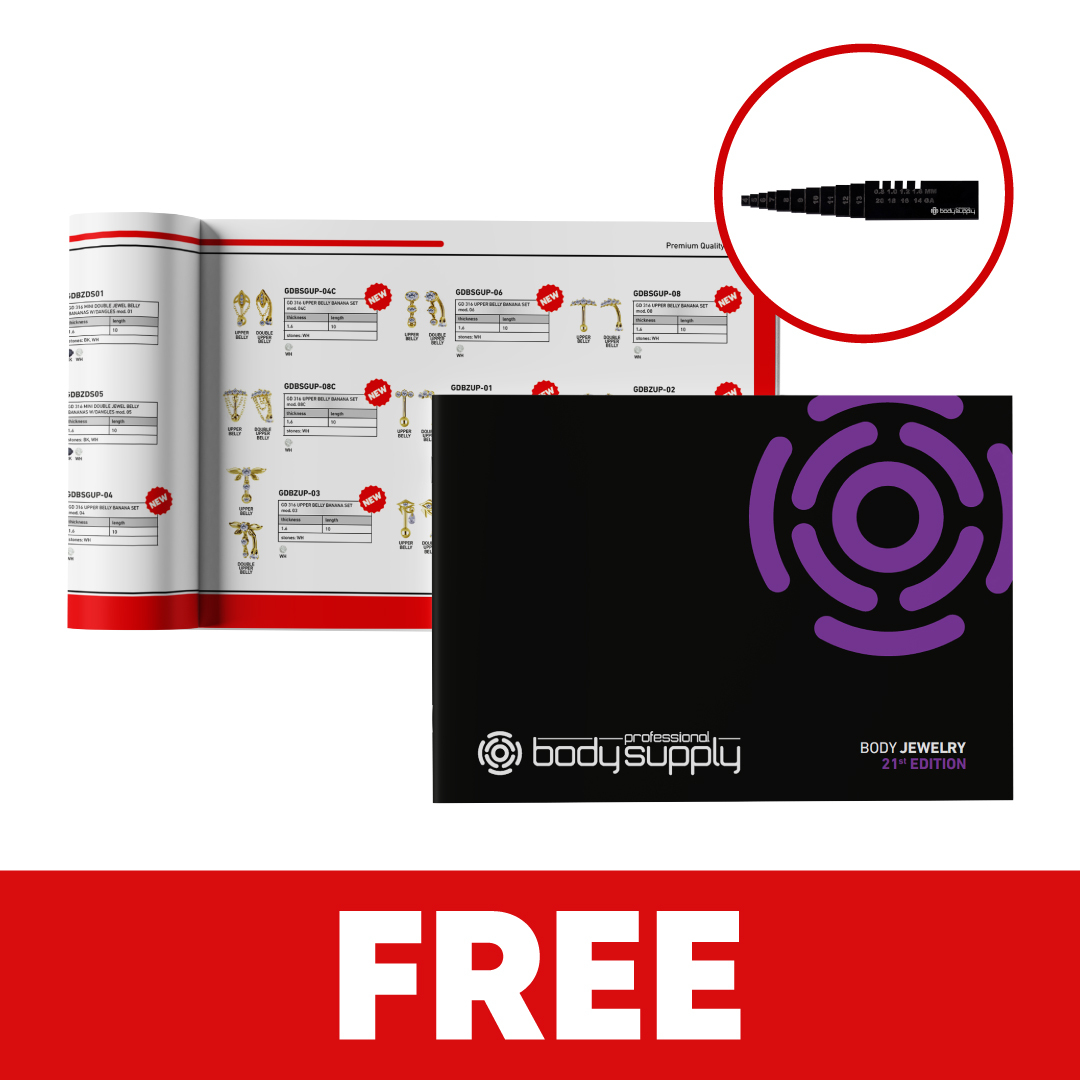 Bundle free Body Piercing Catalog + Ring Measure Tool