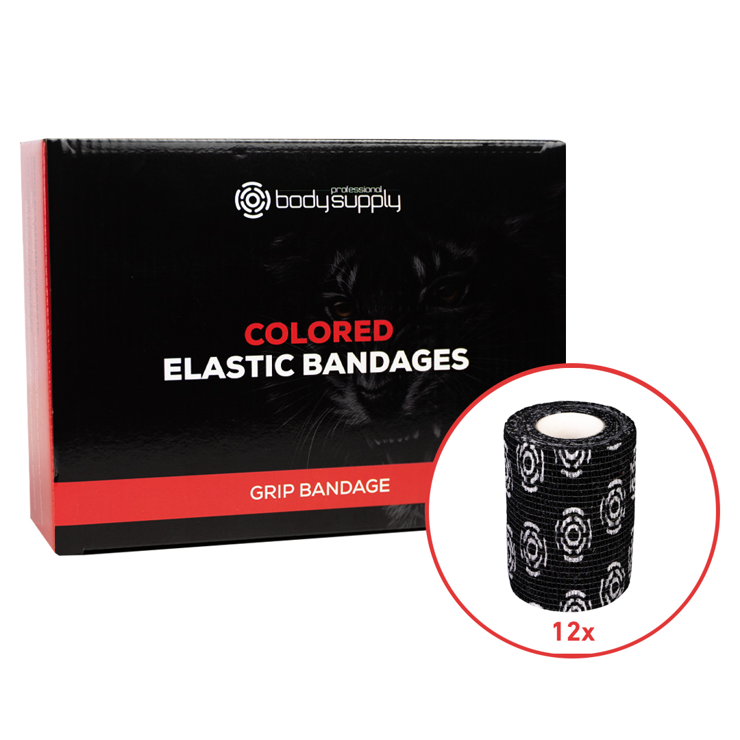 BodySupply Grip Wrap 7.5cm x4.5mt - 12pcs - Black