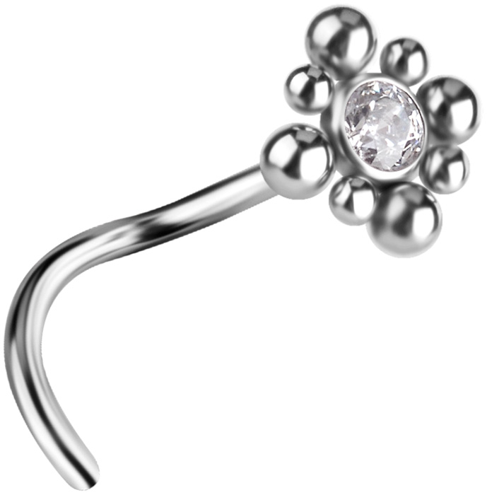 TT PREMIUM JEWEL NOSE STUDS, 0,8mm mod. 09 -WH