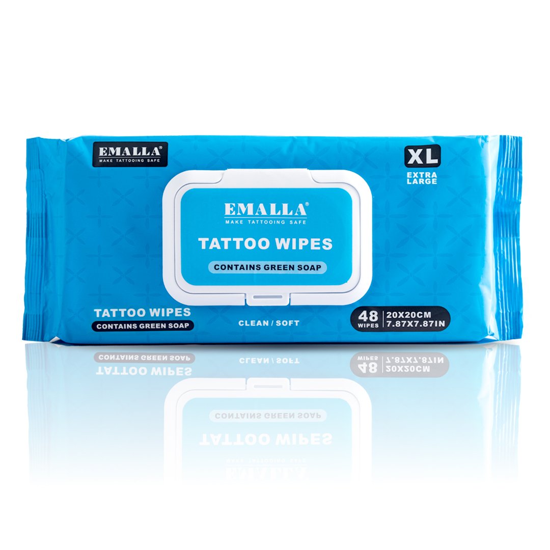 Emalla Tattoo Green Soap Wipes 20x20cm 48pcs
