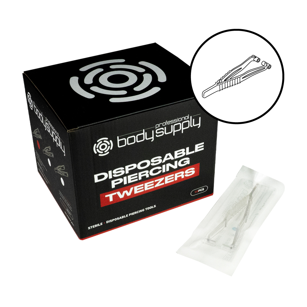 BodySupply Sterile Disposable Tweezer - Septum 50pcs