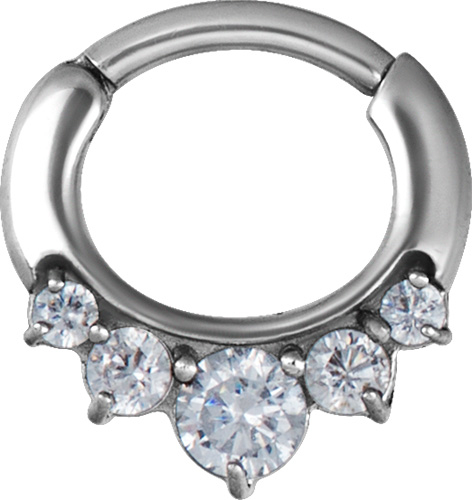 SS 316 JEWELLED CURVED BAR SEPTUM CLICKERS mod 12