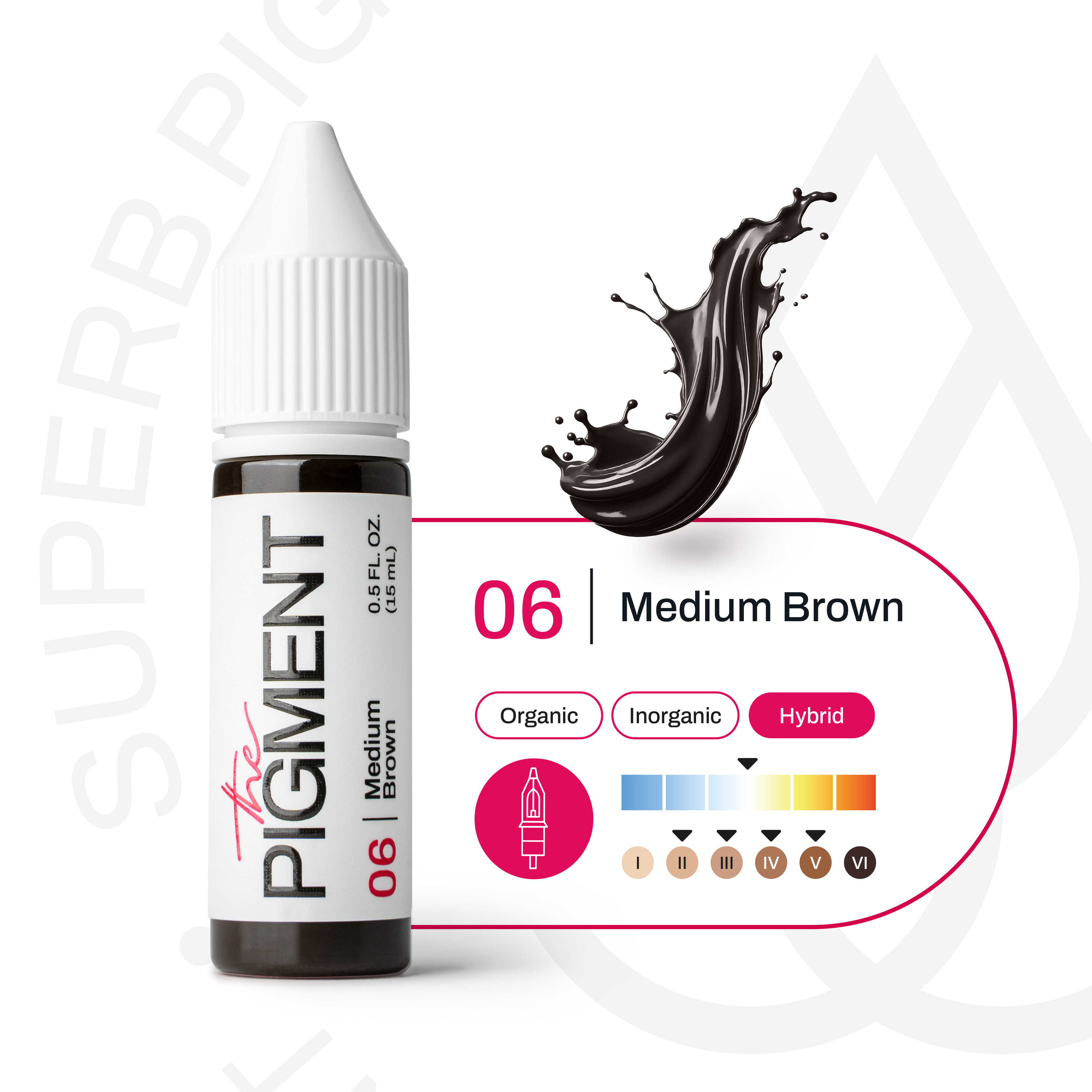 The Pigment Eyebrows PMU - 06 Medium Brown (15 ml)