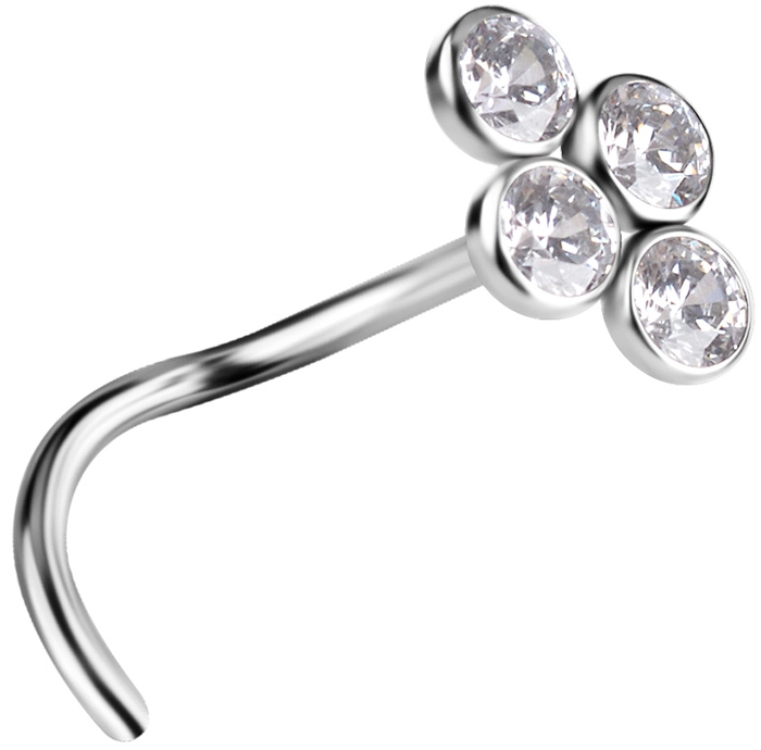 TT PREMIUM JEWEL NOSE STUDS, 0,8mm mod. 06 -WH