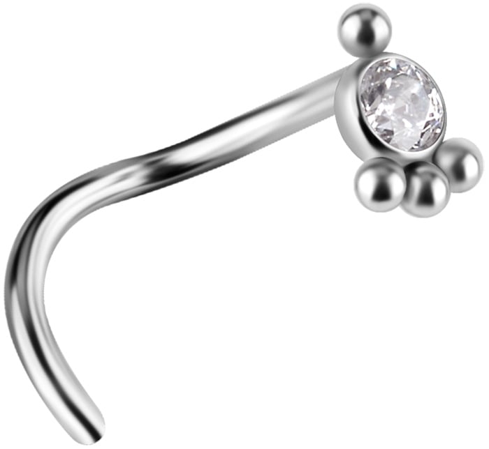 TT PREMIUM JEWEL NOSE STUDS, 0,8mm mod. 11 -WH