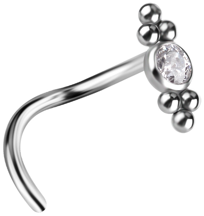 TT PREMIUM JEWEL NOSE STUDS, 0,8mm mod. 12 -WH