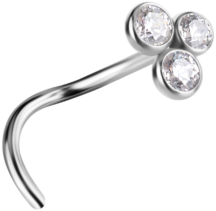 TT PREMIUM JEWEL NOSE STUDS, 0,8mm mod. 05 -WH