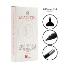 Outils MicroBlading jetables MiaOpera 10 unités - 0,18mm U18 Straight
