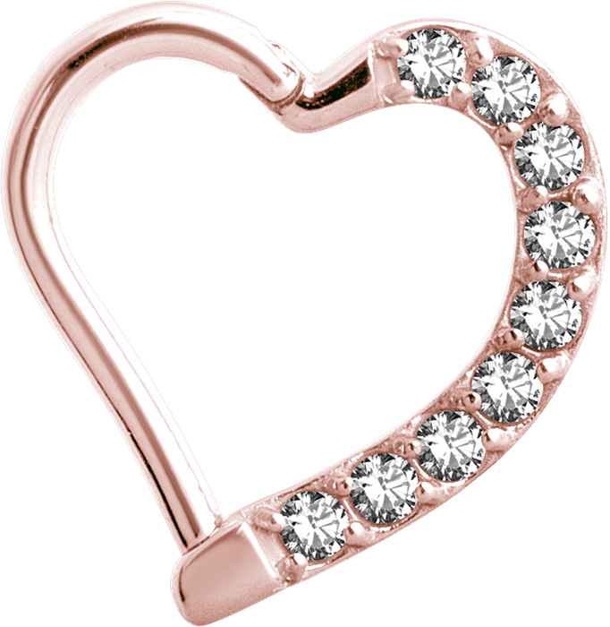 RG 316 JEWELLED HINGED HEART RING LEFT